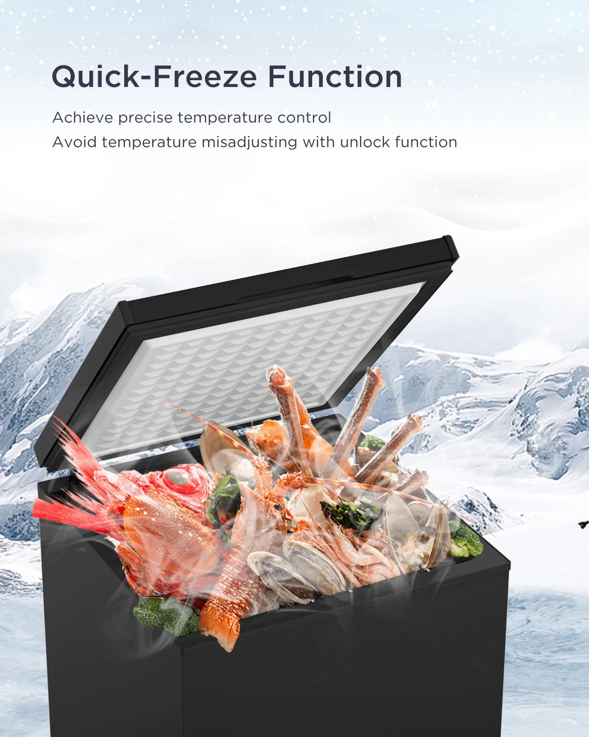 ADT Low temperature Chest Freezer 3.5 Cubic Feet Free-Standing Top Door Freezers 14�H to -40�H
