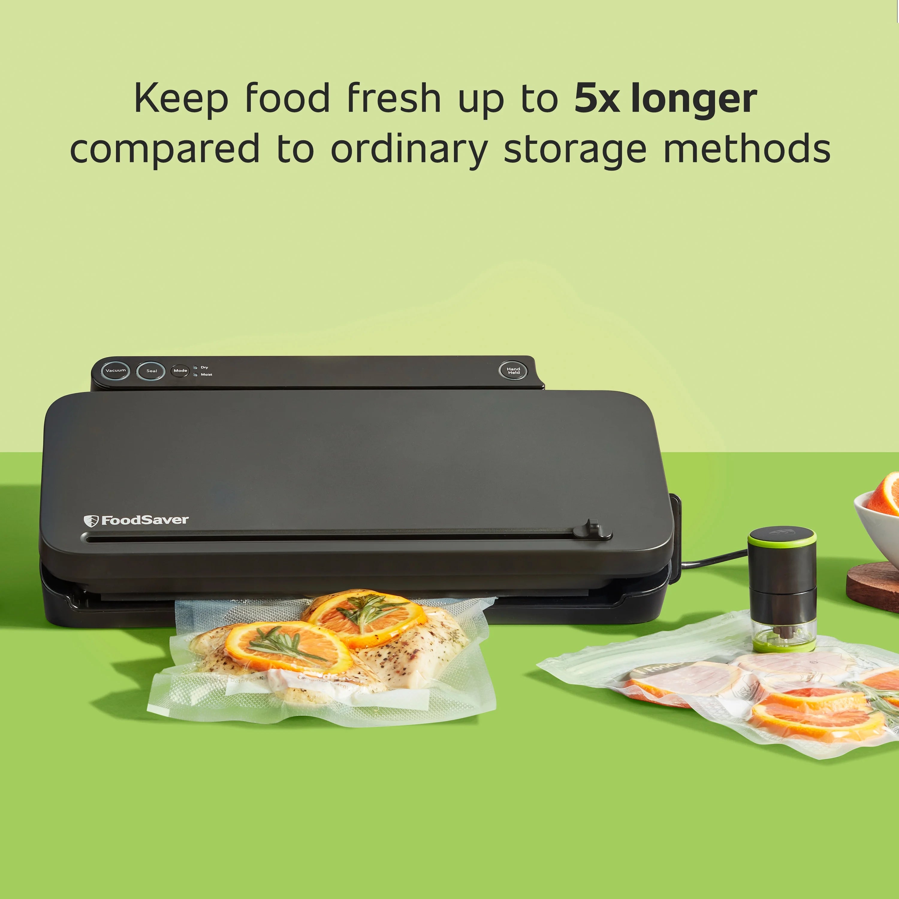 FoodSaver 2-in-1 Vacuum Sealer Machine Starter Kit with (60) Pre-Cut Bags. Professional Food Sealer With Built-In Handheld. Heavy Duty Construction. Complete Starter System for Bulk Food Storage & Freezer Meals