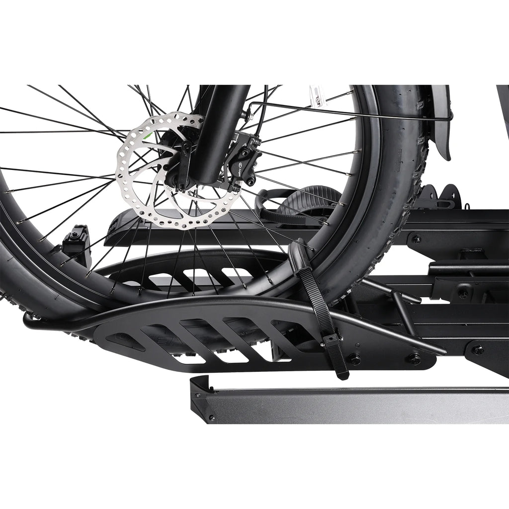 Young Electric Ebike Rack. 200lb Capacity. Alloy Steel Hitch Mount. Fits 5-Inch Fat Tire Bikes. 2-Inch Receiver