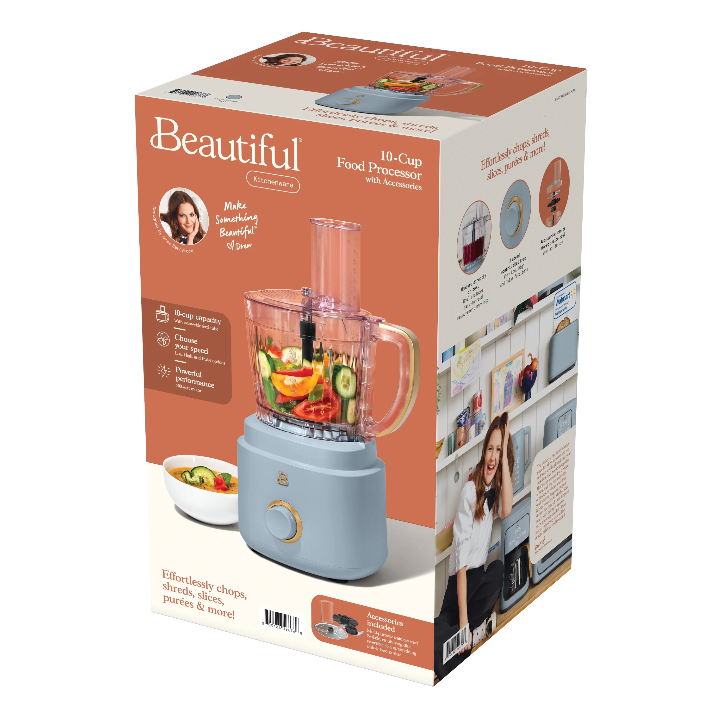 Beautiful 10-Cup Food Processor with Accessories. White Icing by Drew Barrymore