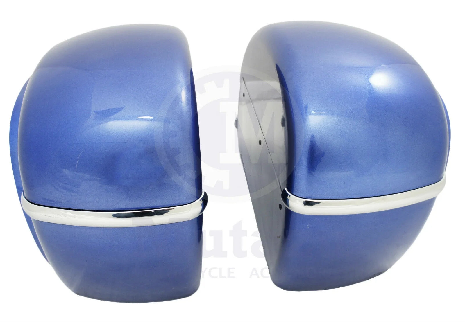 Mutazu Cobalt Blue MU Universal Motorcycle Hard Saddlebags fits most Cruisers
