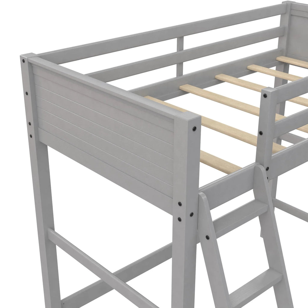 Your Zone Kiarah Twin Loft Bed with Ladder. White
