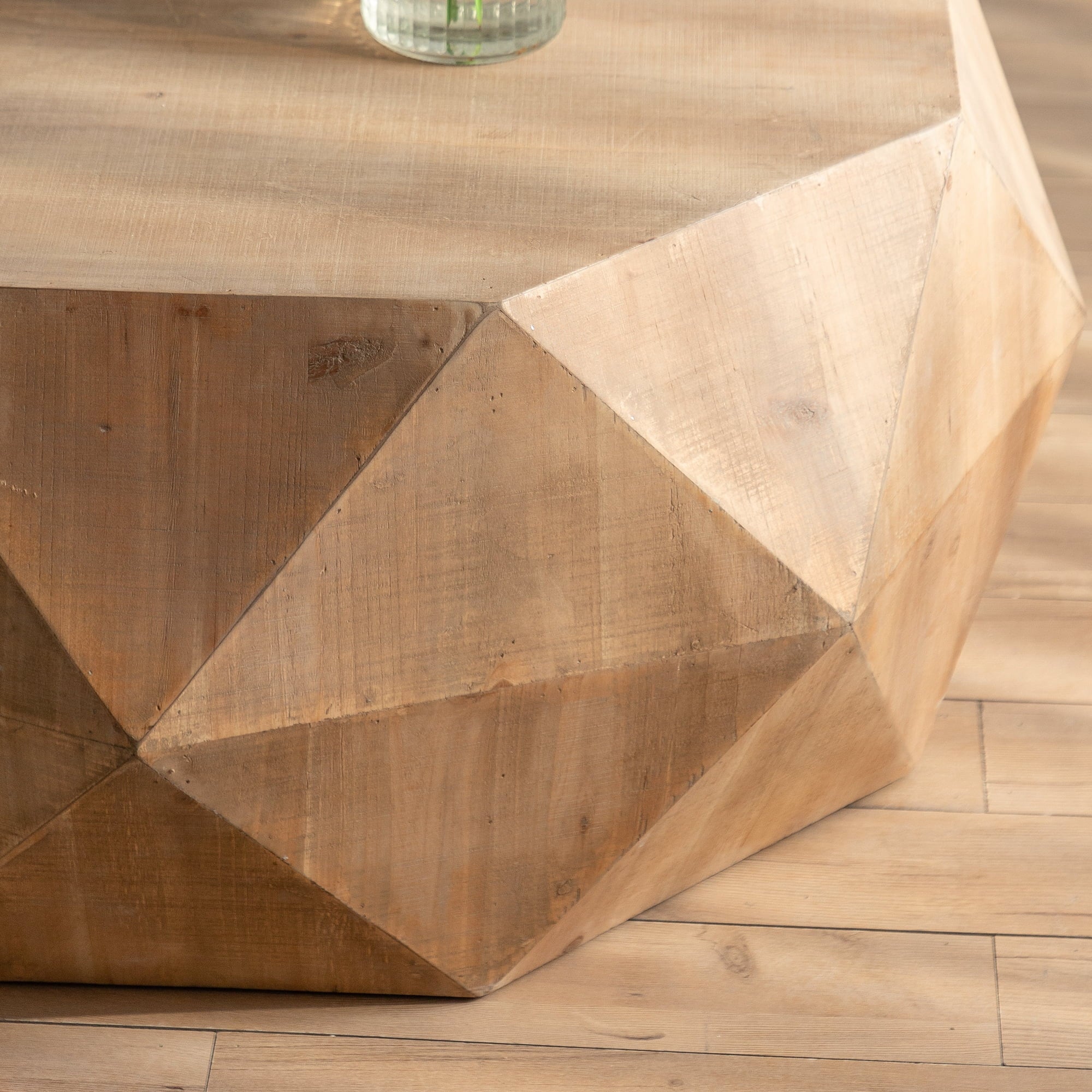 38Three-dimensional Embossed Pattern Coffee Table. Octagon Coffee table. American Retro Style Coffee Table for Office. Dining Room and Living Room. Nature