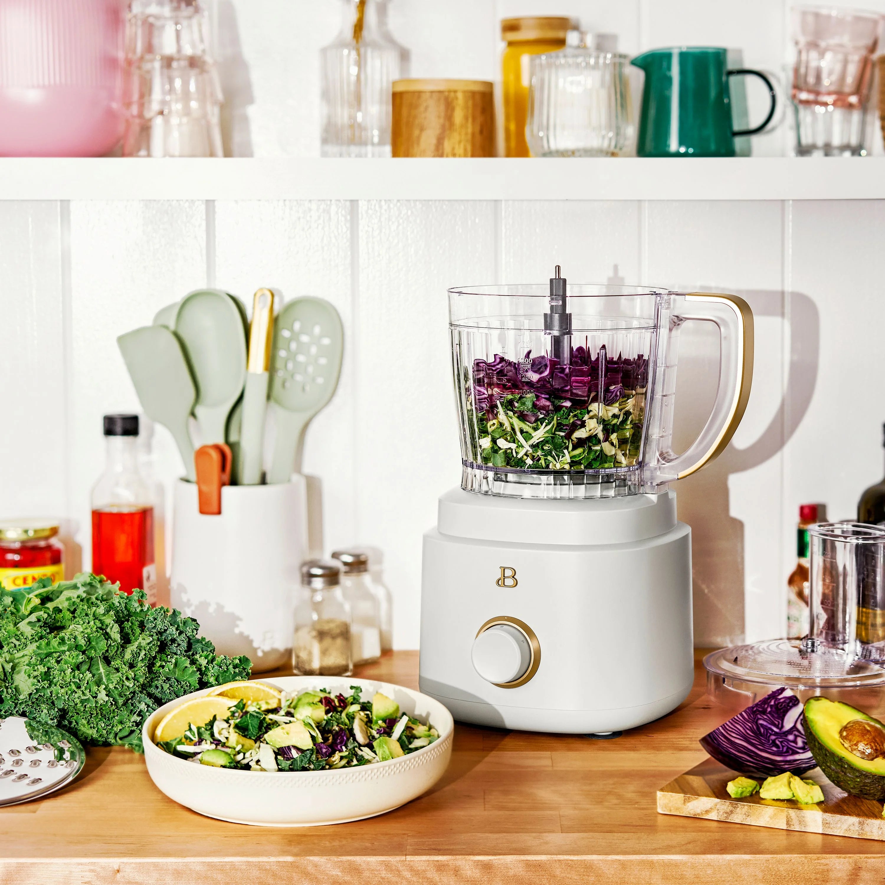 Beautiful 10-Cup Food Processor with Accessories. White Icing by Drew Barrymore