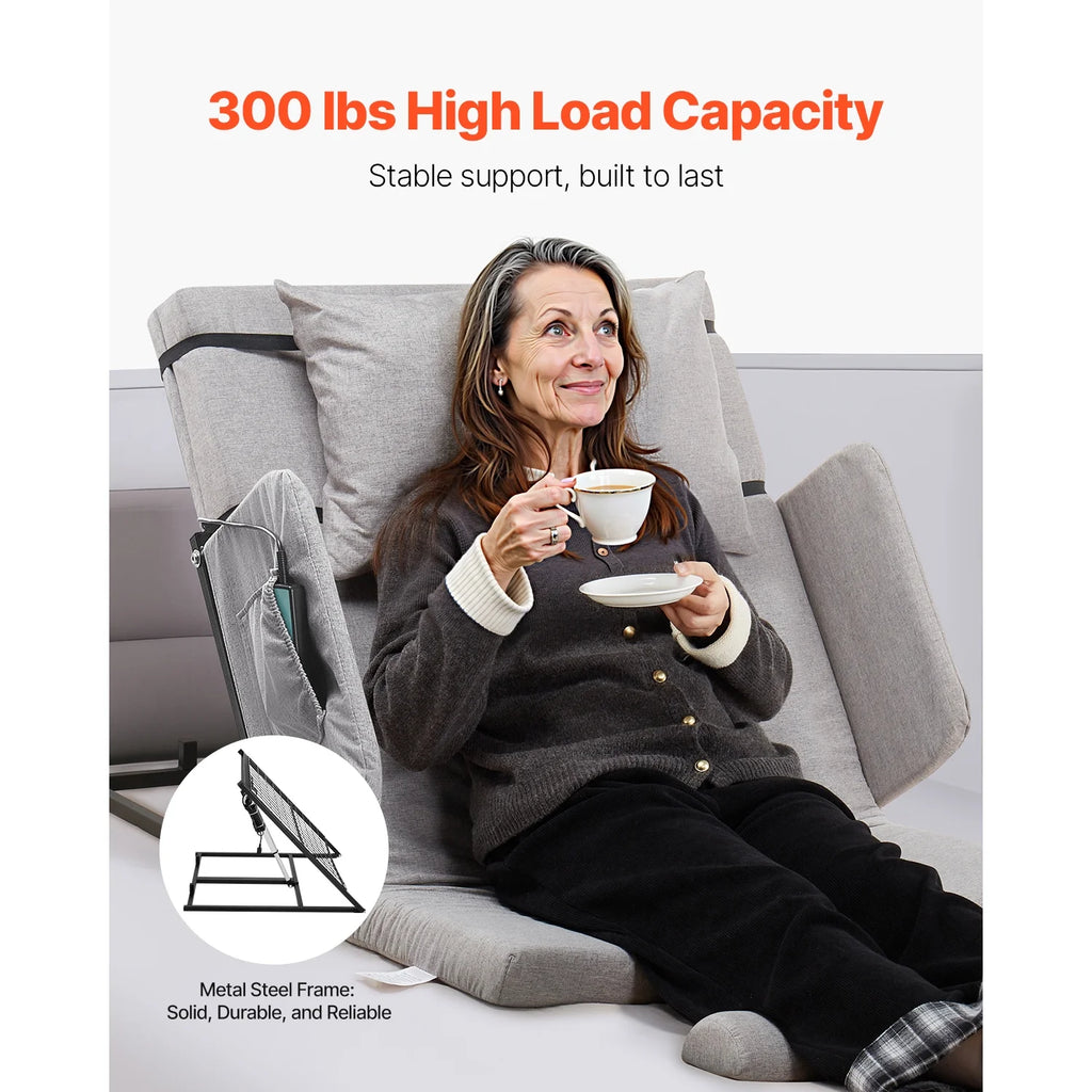 KFFKFF Electric Adjustable Bed Backrest. 300 lbs Capacity. 4-68�� Incline. with Armrest & Storage Pocket. Machine Washable. Ideal for Pregnant Women. Elderly. and Patients