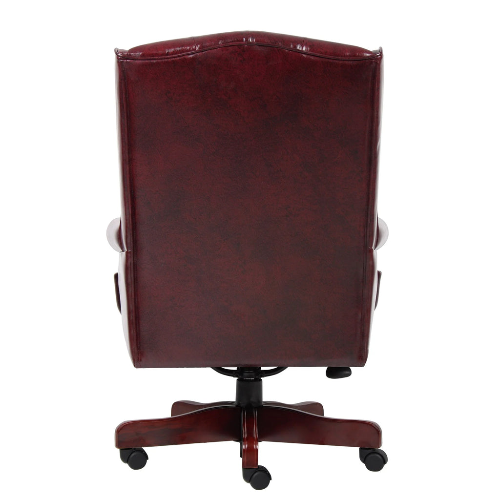 Boss Office Products Traditional High Back Faux Leather Tufted Executive Chair. Oxblood