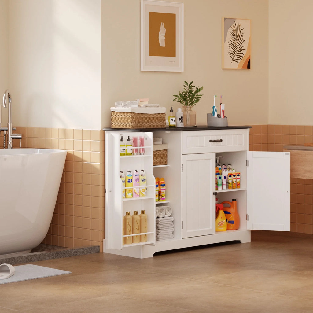 Coffee Bar. Lofka 42 Kitchen Storage Cabinet. Sideboard Buffet Cabinet with 8 Shelves. 1 Drawer
