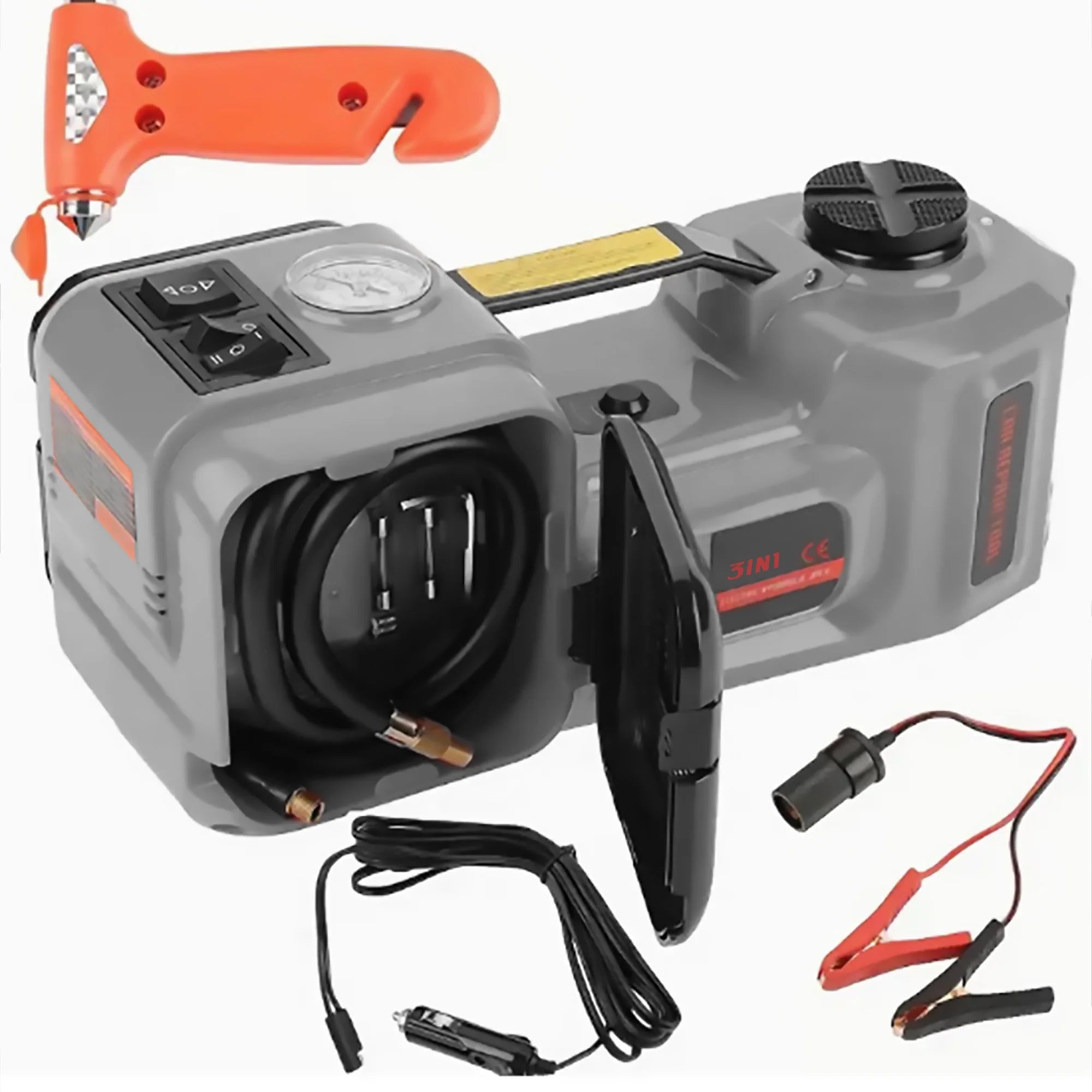 SZTAA Electric Car Jack Lift with Air Compressor and Emergency Hammer 5 Ton/11023 lbs Hydraulic Jack for SUV Sedan Truck Change Tires Garage Repair