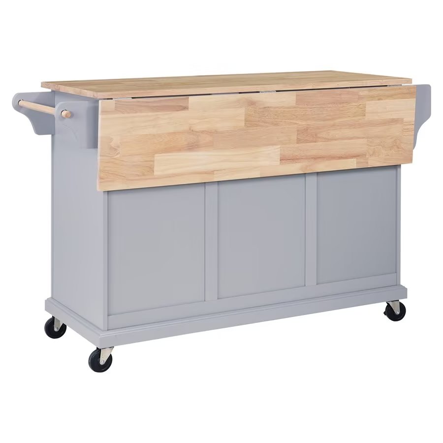 Rolling Kitchen Island with Storage. Utility Kitchen Trolley with Drop-Leaf Countertop. Mobile Kitchen Cart with 2 Drawers. 2 Cabinets and Adjustable Shelves for Dining Room. Kitchen