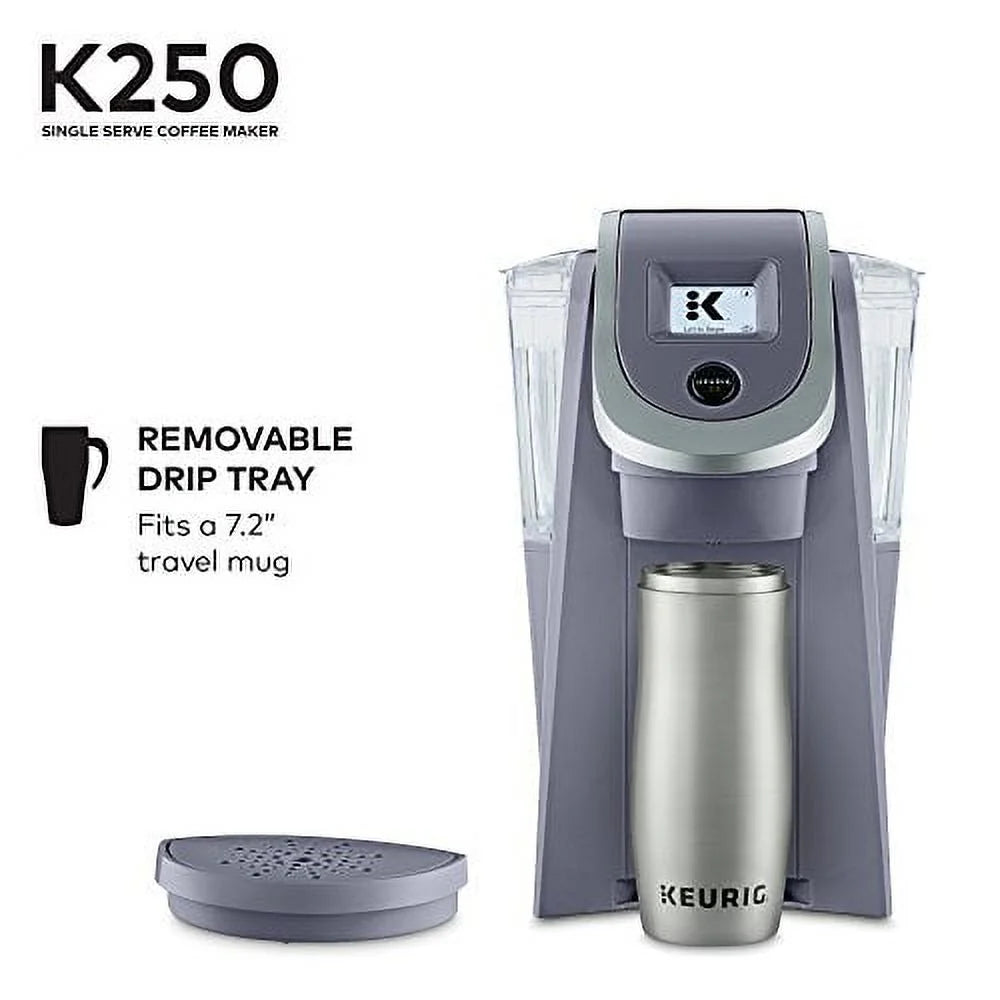 Keurig K250 Coffee Maker. Single Serve K-Cup Pod Coffee Brewer. With Strength Control. Plum Gray