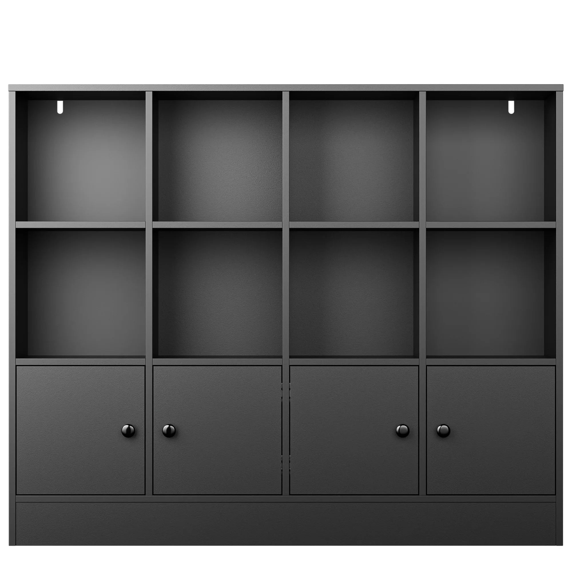 Cozy Castle 3-Tier Open Cube Bookcase with 12 Cubes and 4 Doors. Adjustable Shelves. White