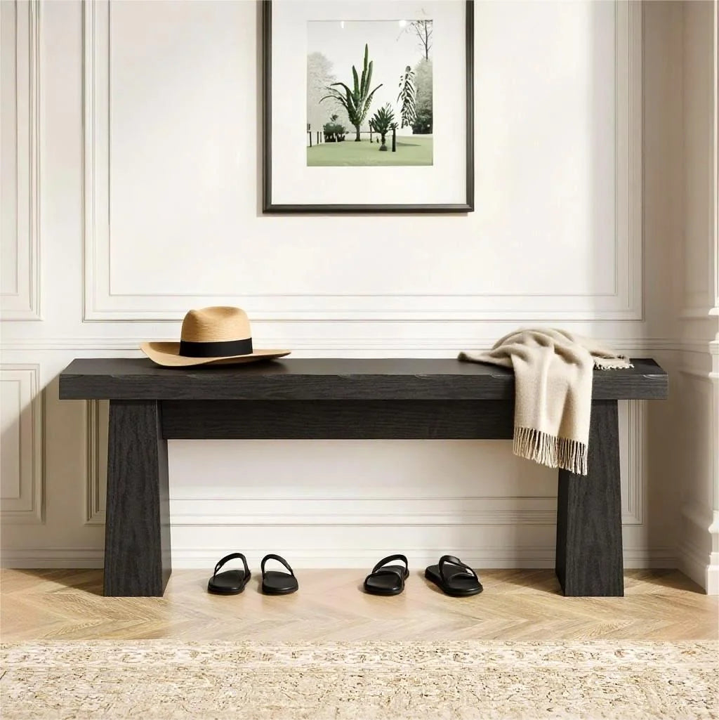 Fnova 48 Wooden Two - Person Backless Entryway Bench with Under - Bench Storage for Outdoor Garden. Living Room. Bedroom. Dining Room. Hallway