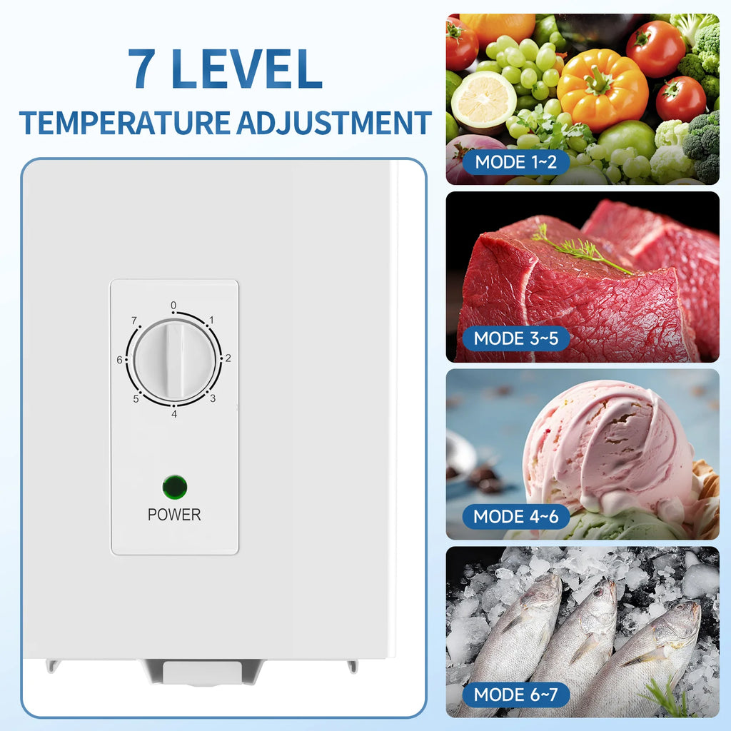 BANGSON 7.0 Cu.Ft Chest Freezer. Deep Freezer with Adjustable Thermostat. Top Open Door Freezer with Removable Basket. Quiet Operation. Ideal for Kitchen/Apartment/Office