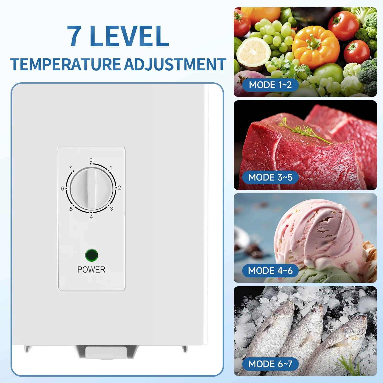 BANGSON 7.0 Cu.Ft Chest Freezer. Deep Freezer with Adjustable Thermostat. Top Open Door Freezer with Removable Basket. Quiet Operation. Ideal for Kitchen/Apartment/Office