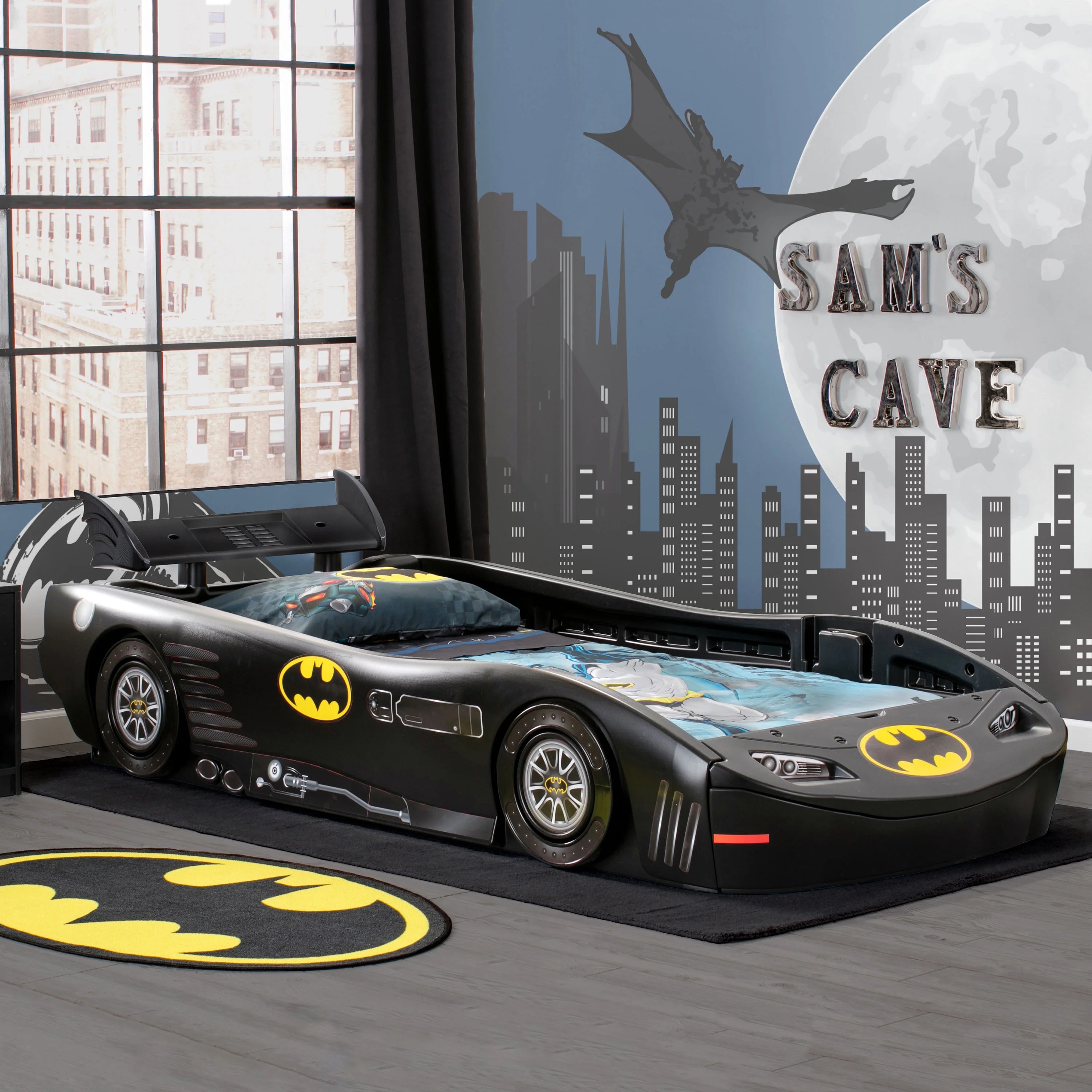 Delta Children DC Comics Batman Batmobile Car Plastic Twin Bed. Black