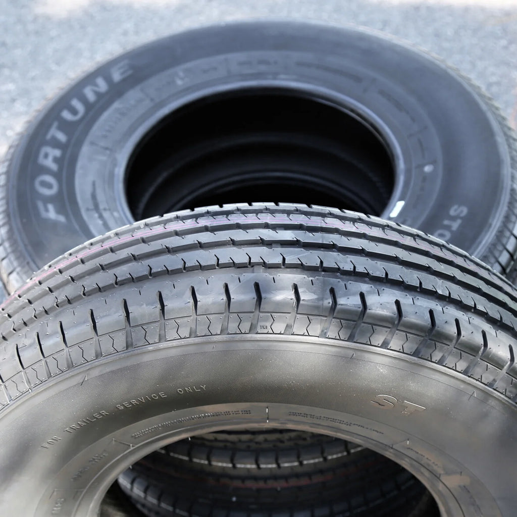Set of 4 Fortune ST01 Steel Belted ST205/75R15 205/75R15 107/102M D 8 Ply Trailer Tires