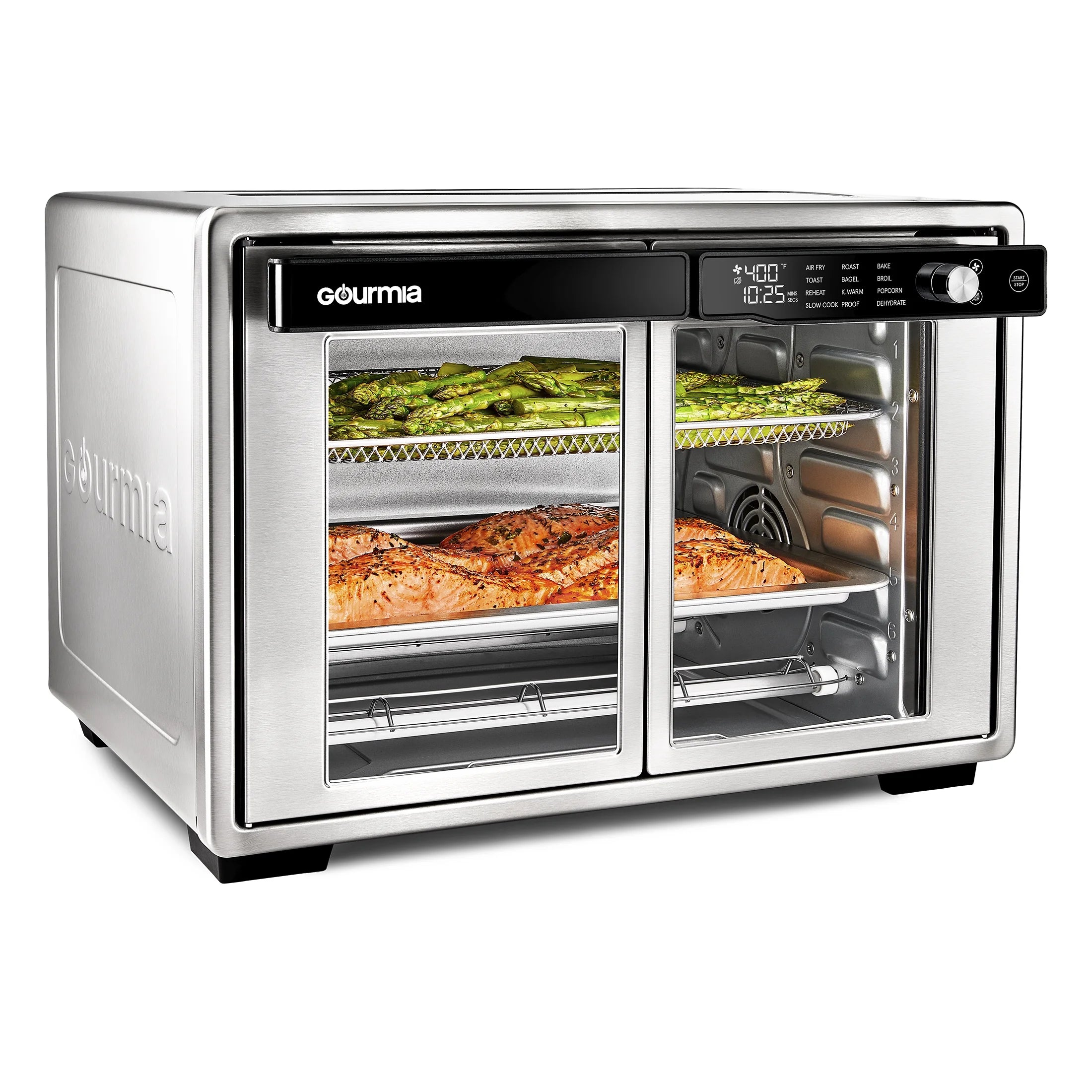Gourmia 1700W 9-Slice Digital Toaster Oven Air Fryer. 12 Cooking Preset. 35L. Stainless Steel