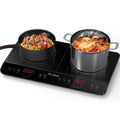 Aobosi Double Induction Cooktop with 2 Burners. 1800W Electric Stove Cooktop with Sensor Touch. 10 Temperature 9 Power Settings