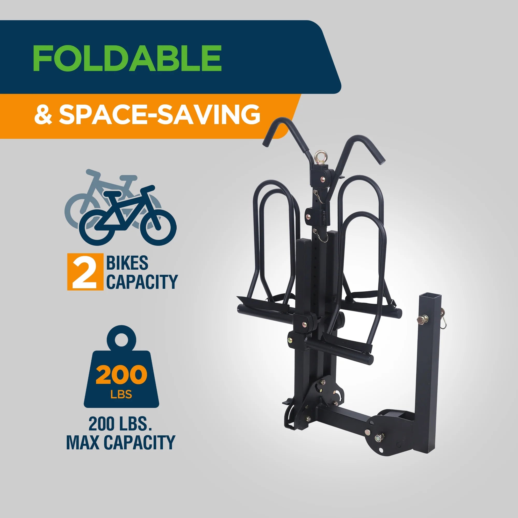 Young Electric Ebike Rack. 200lb Capacity. Alloy Steel Hitch Mount. Fits 5-Inch Fat Tire Bikes. 2-Inch Receiver