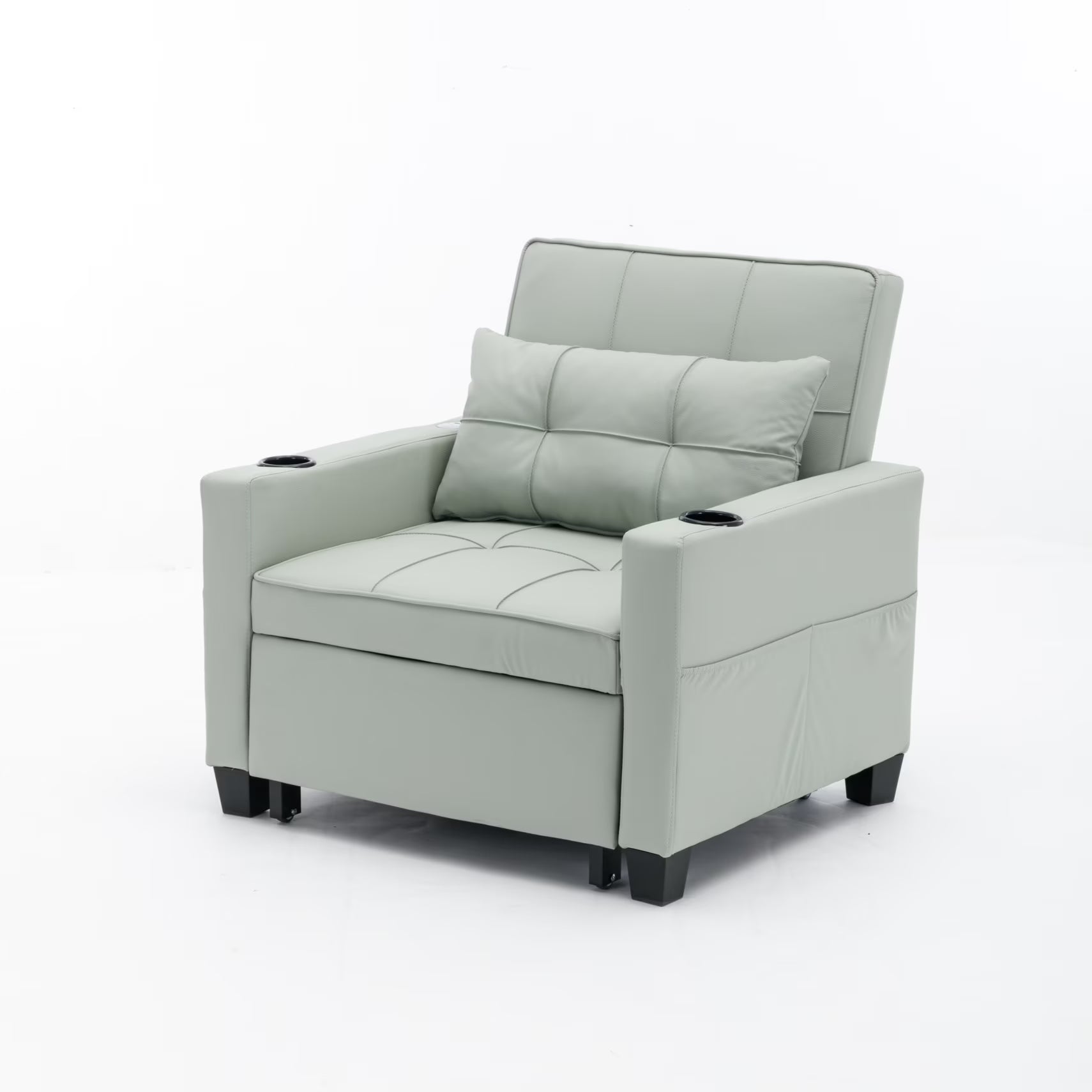 Convertible Futon Sofa Bed. 3-in-1 Multi-Functional Sleeper Chair Bed with USB Ports. Adjustable Backrest Recliner.for Living Room Bedroom Small Space. Tech Cloth. Dark Grey