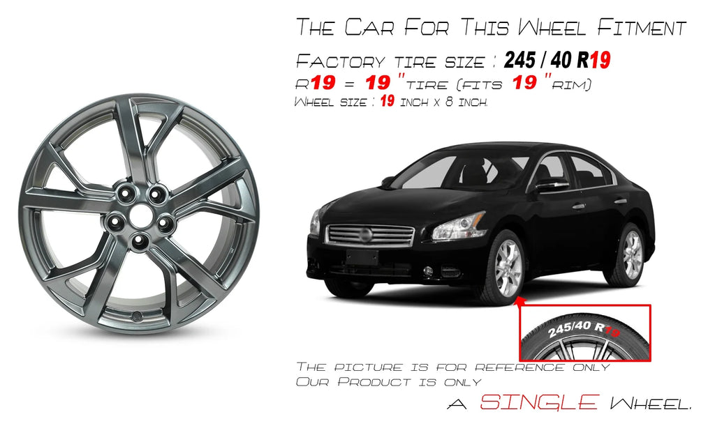 For Nissan Maxima OEM Design Wheel 19 19x8 2012-2014 Grey Single Replacement Rim