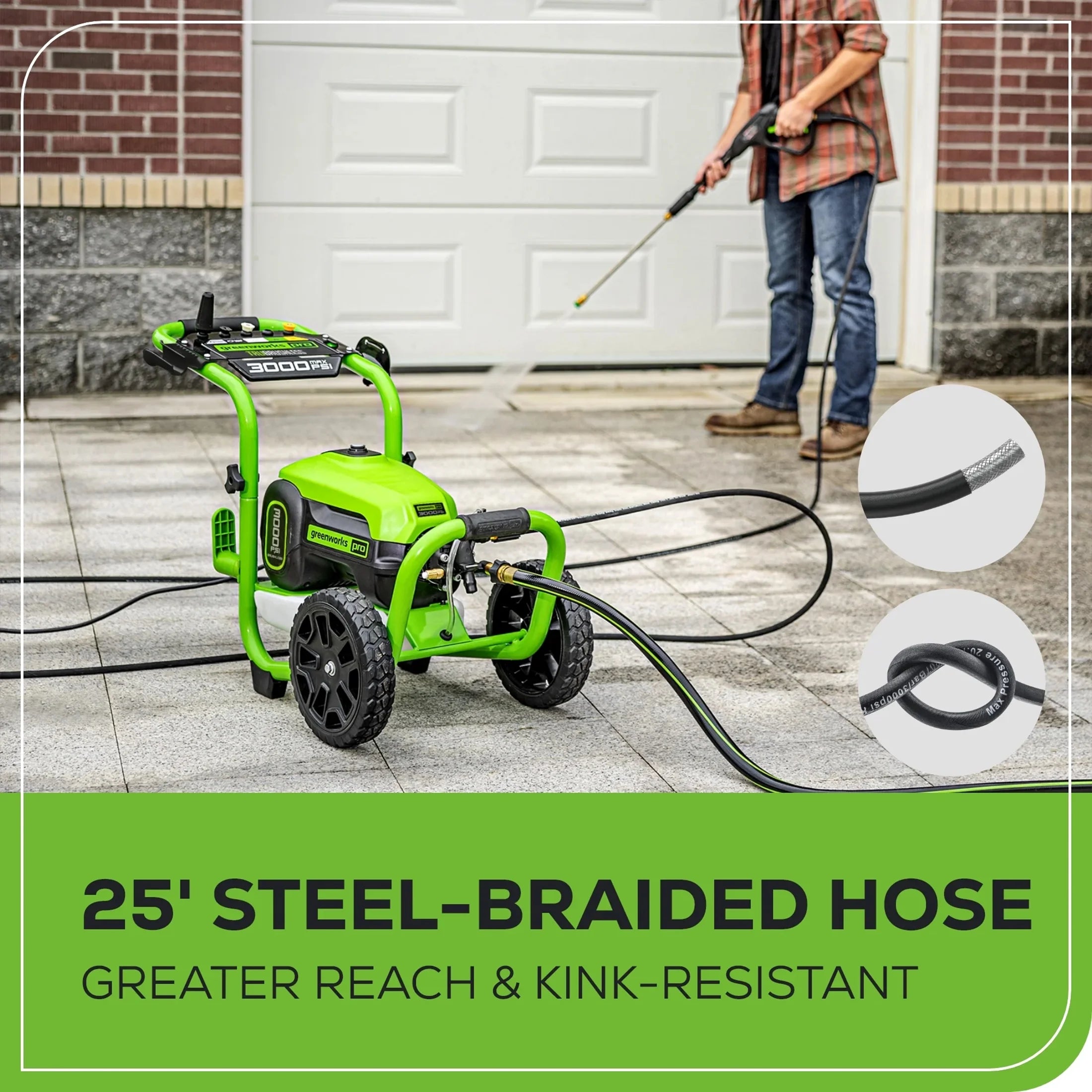 Greenworks 3000 PSI 2.0 Max GPM TruBrushless Electric Pressure Washer (Motor: 120V)
