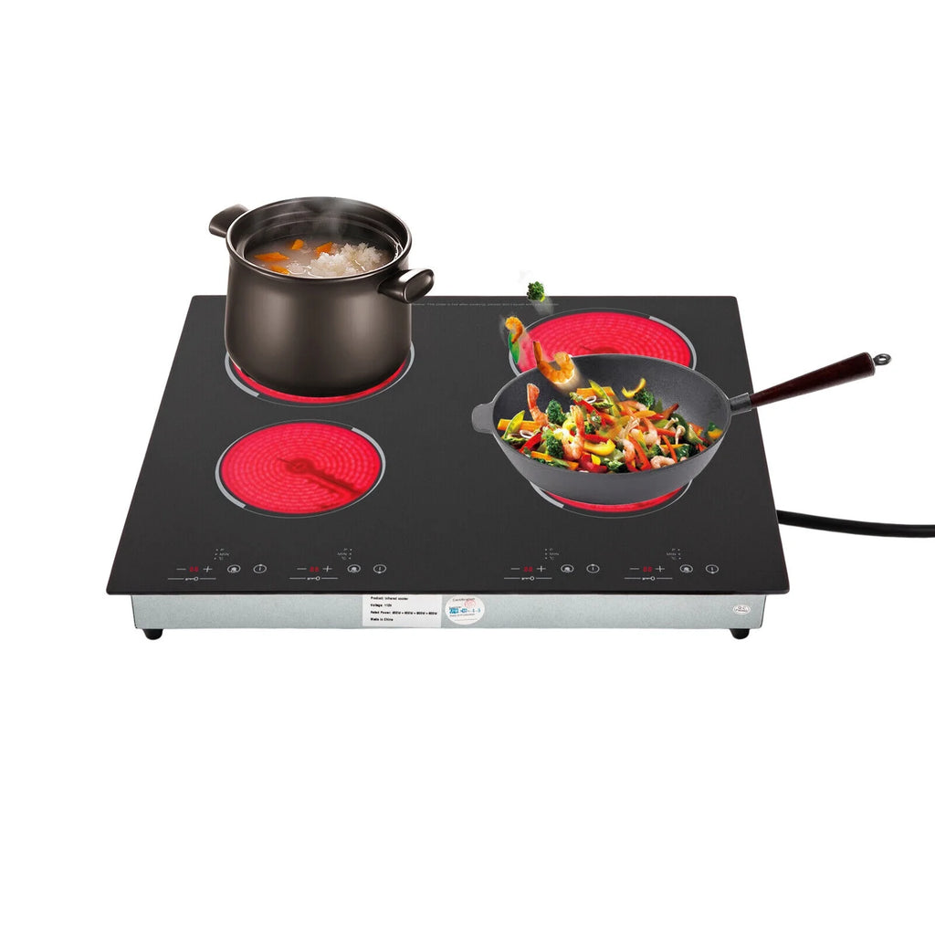 4-Burners Electric Ceramic Cooktop Built-in Cooktop Stove Ceramic Cooking Stove for kitchens. cabins