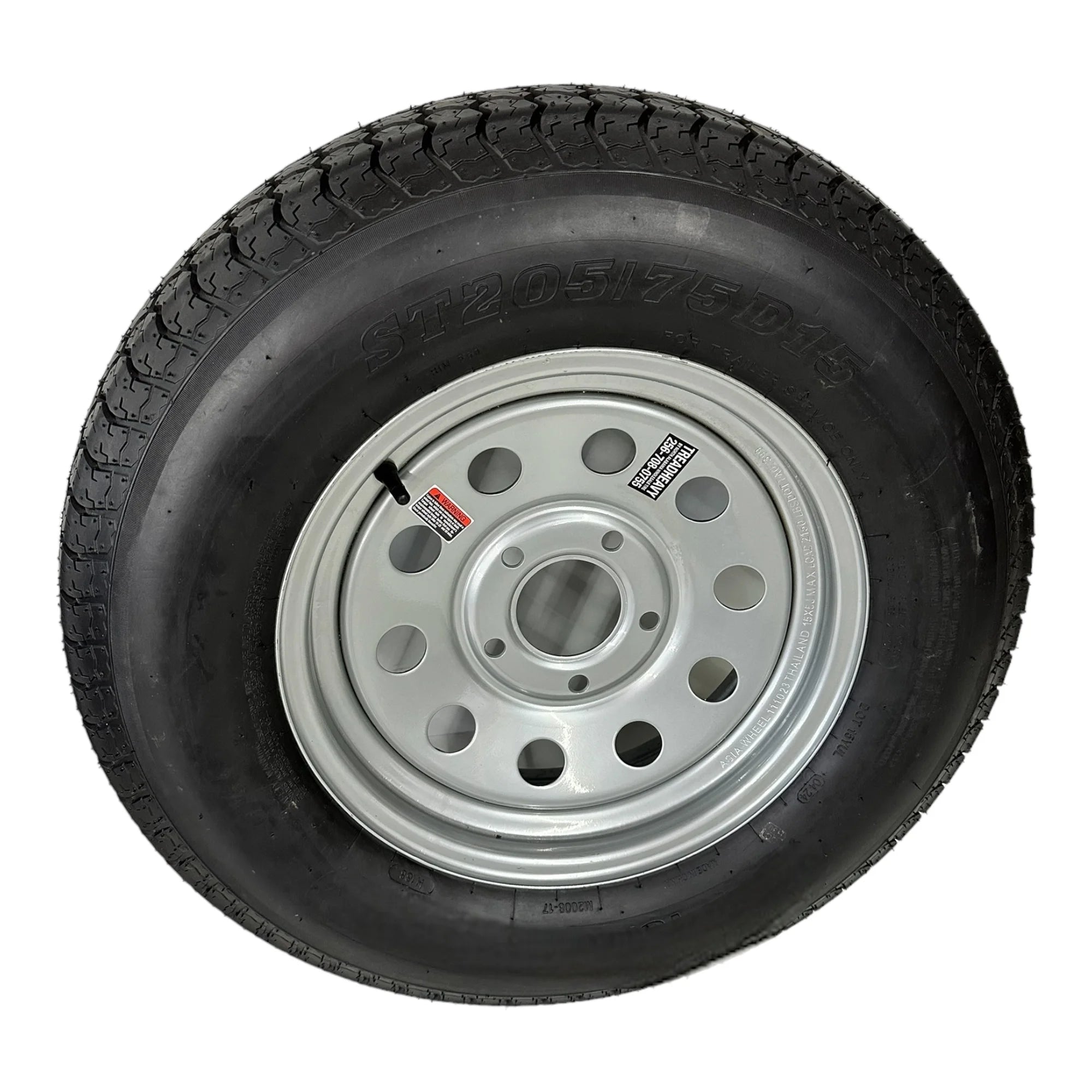 2-Pack Trail Tire on Rim ST205/75D15 Tex Star LRC 6 Ply Bias 5 Lug Silver Modular Wheel 5X5 Bolt Pattern