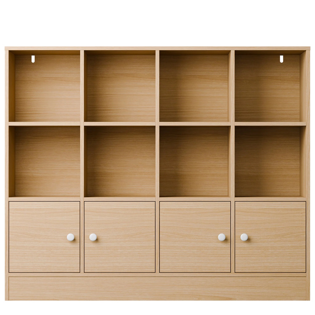 Cozy Castle 3-Tier Open Cube Bookcase with 12 Cubes and 4 Doors. Adjustable Shelves. White