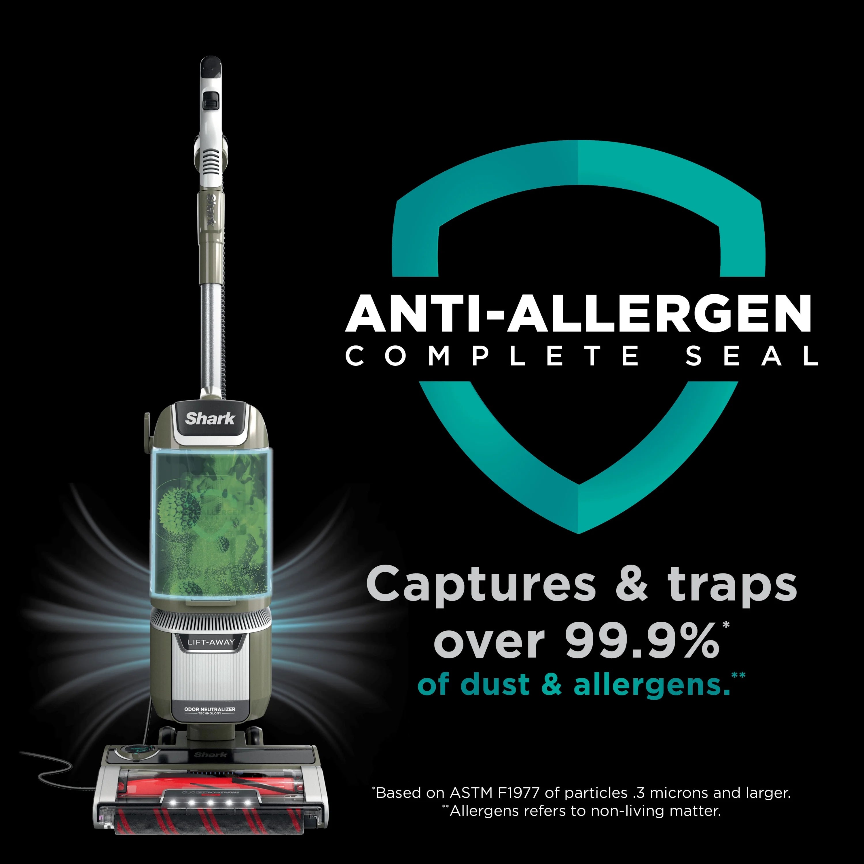 Shark Upright Vacuum. Rotator Pet Lift-Away ADV. Pet Friendly. Bagless. DuoClean PowerFins HairPro Brushroll. HEPA Filter. Hard Floor and Carpet. Swivel Steering. LED Lights. LA700. Sage