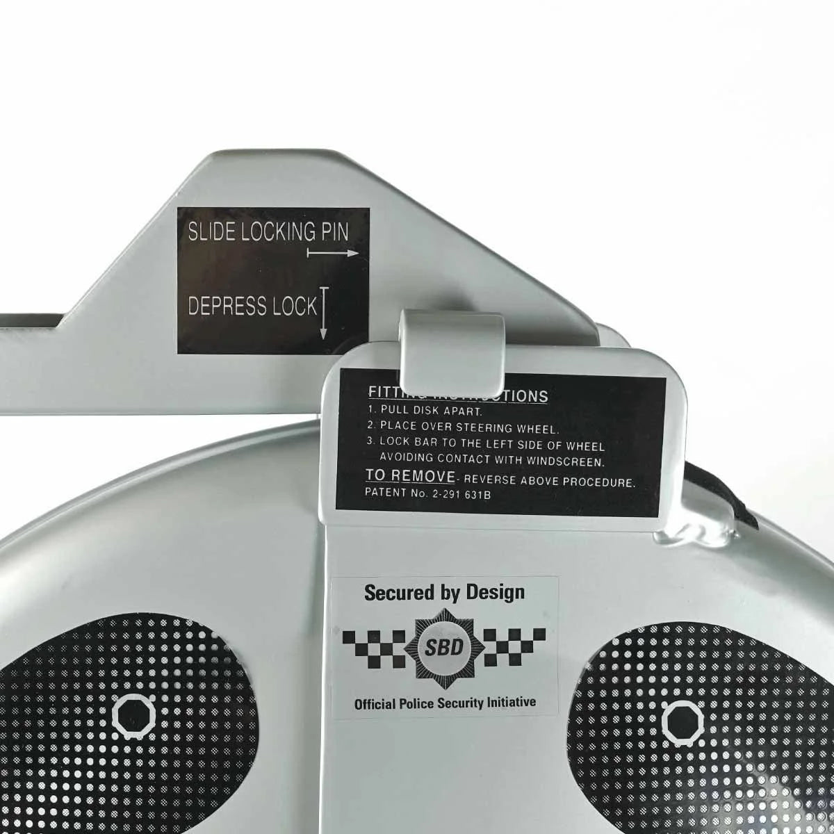 Disklok Security Device - Steering Wheel Lock - Silver - Left Hand Drive (LHD)
