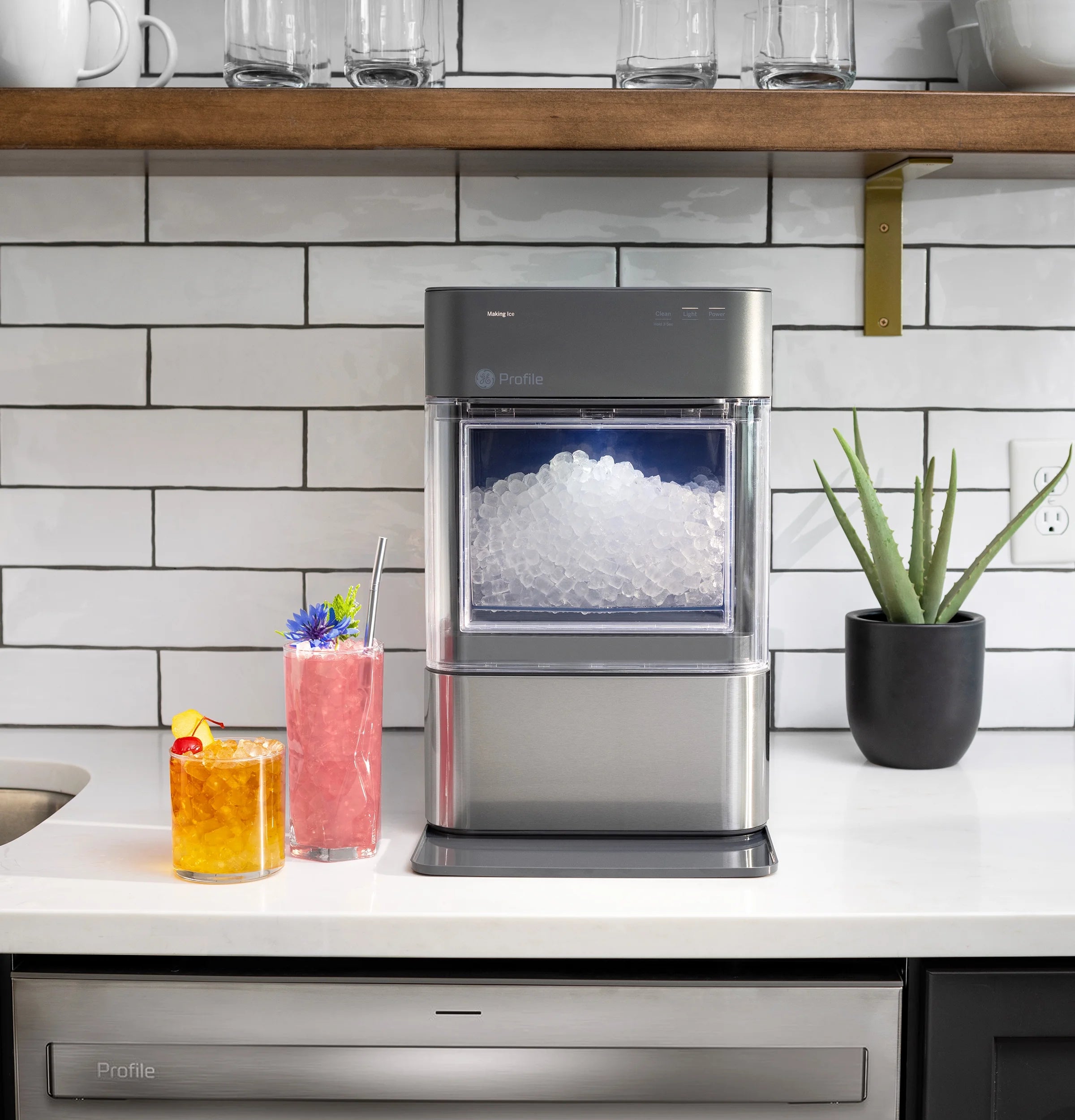 GE Appliances Opal 2.0 Countertop Nugget Ice Maker. 38 lb Maximum Output. Industrial