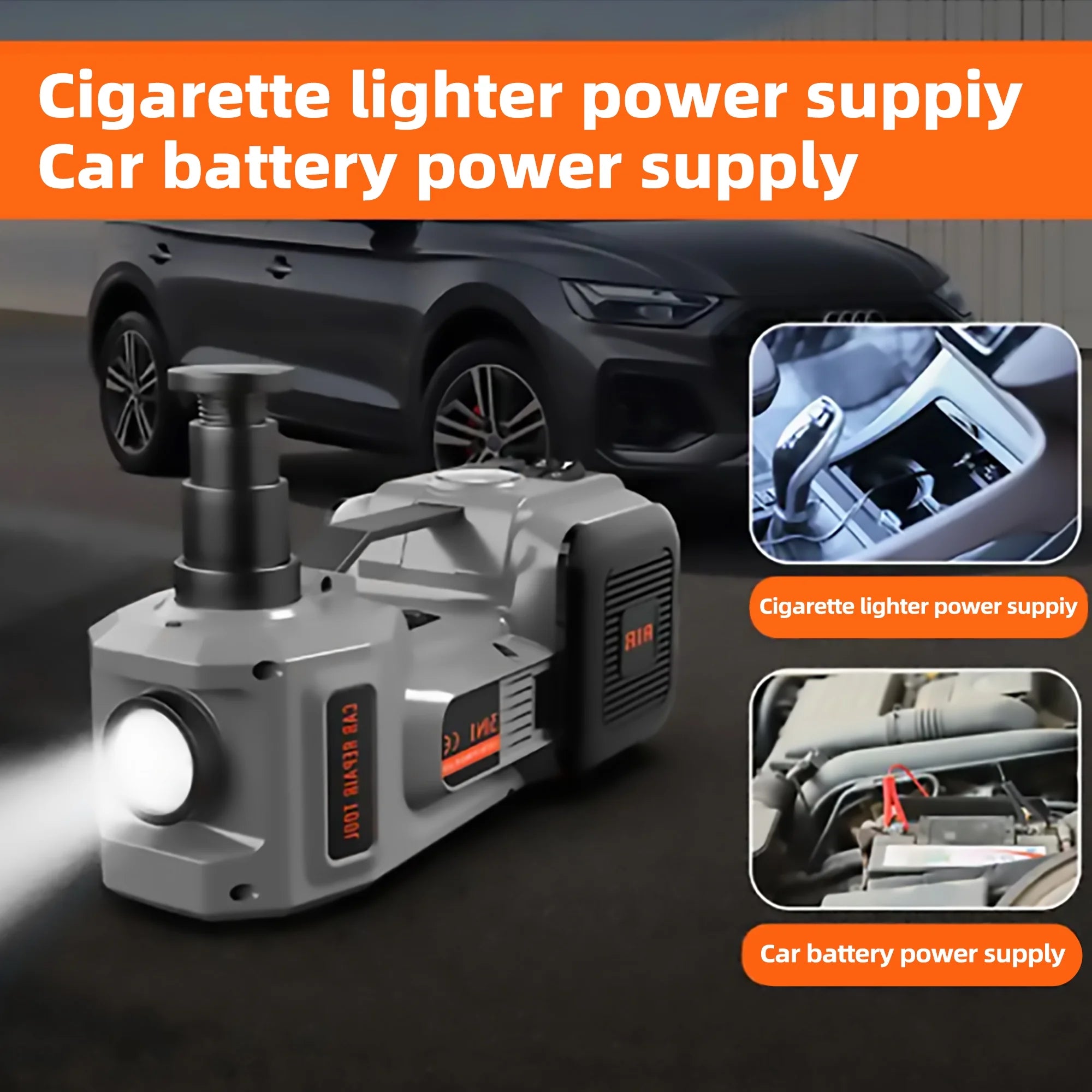 SZTAA Electric Car Jack Lift with Air Compressor and Emergency Hammer 5 Ton/11023 lbs Hydraulic Jack for SUV Sedan Truck Change Tires Garage Repair