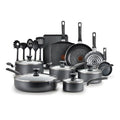 T-fal Easy Care. 20 Piece Non-Stick Pots and Pans Cookware Set. Grey
