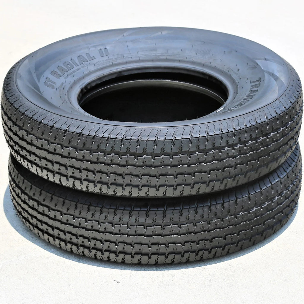 Set of 4 Transeagle ST Radial II Steel Belted ST225/75R15 225/75R15 117/112L E 10 Ply Trailer Tires