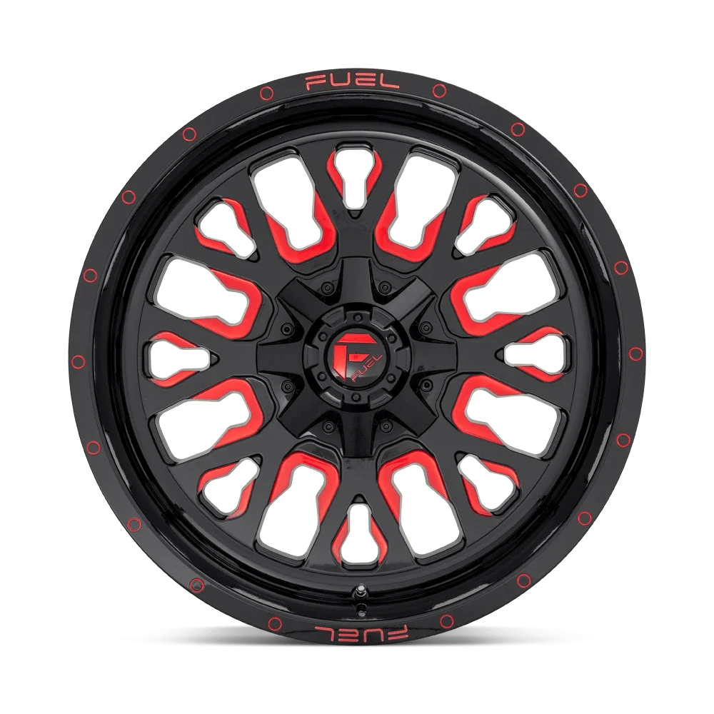 Fuel 1PC Aluminum Rim D612 STROKE 17X9in Gloss Black Red Tinted Clear Finish. D61217909845