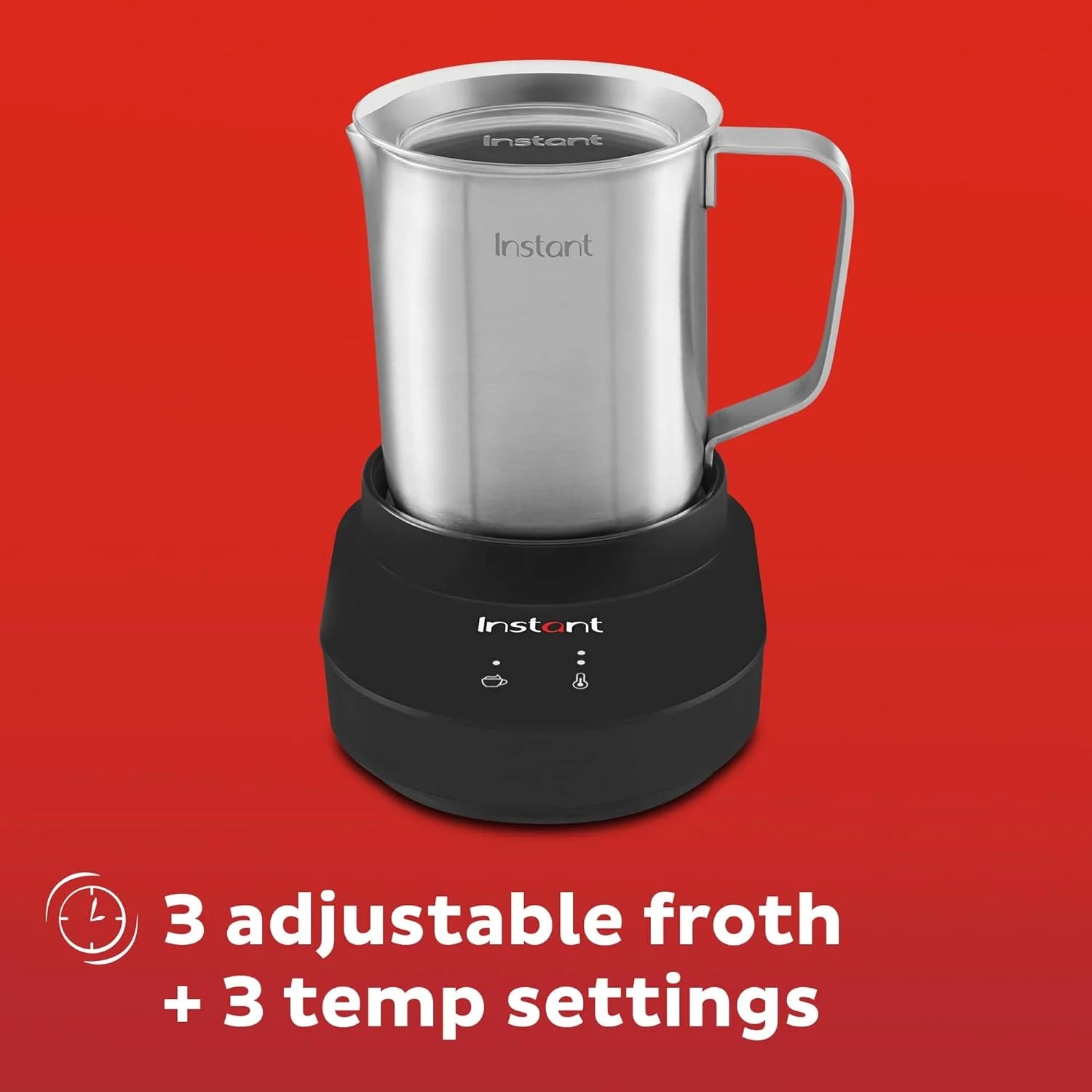 Instant Pot Instant Magic Froth 9-in-1 Electric Milk Steamer and Frother.17oz Stainless Steel Pitcher.Hot and Cold Foam Maker and Milk Warmer for Lattes
