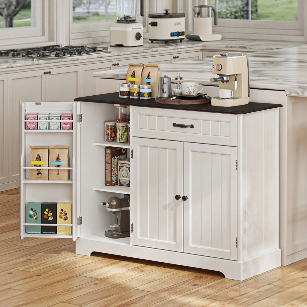 Coffee Bar. Lofka 42 Kitchen Storage Cabinet. Sideboard Buffet Cabinet with 8 Shelves. 1 Drawer