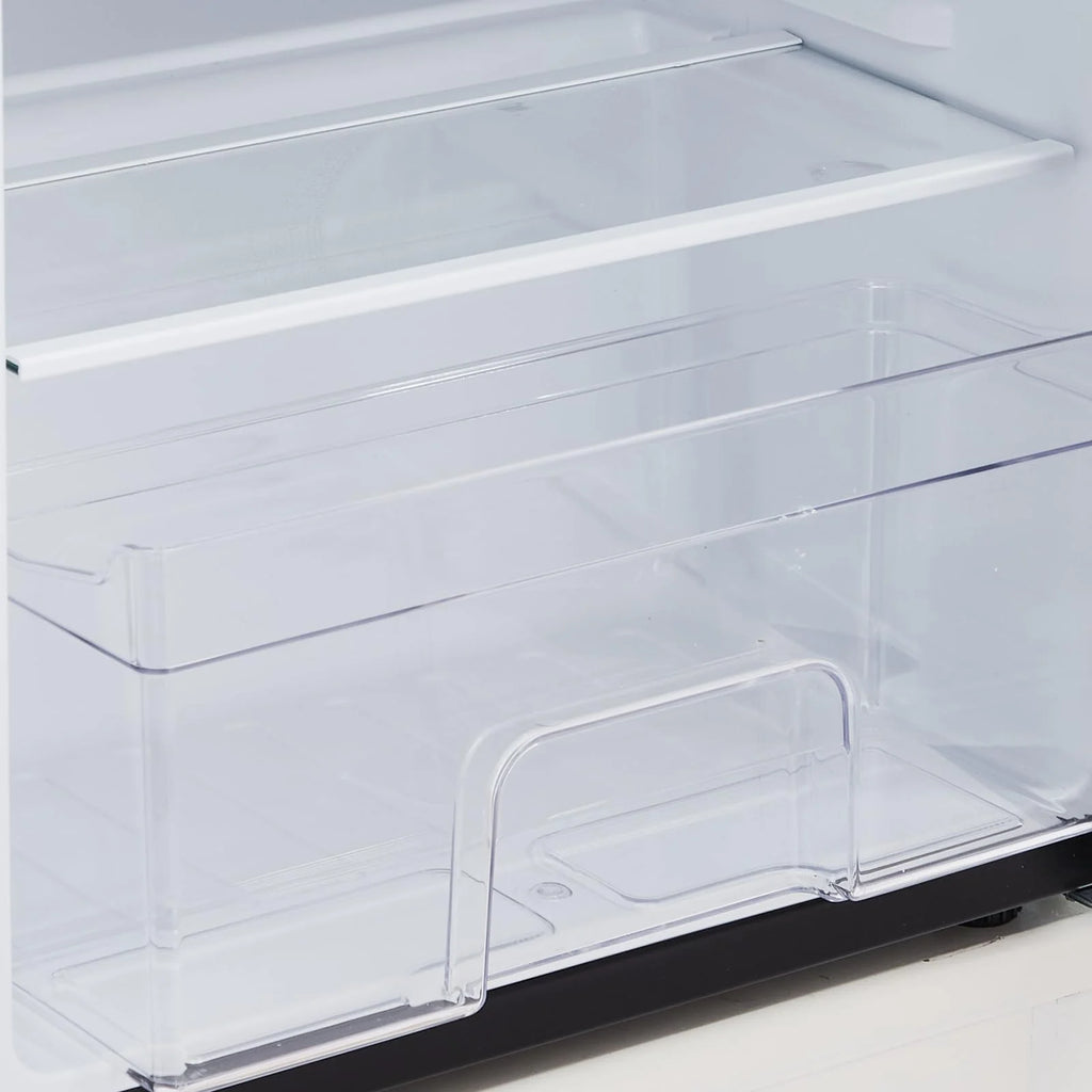 3.2 Cu. Ft Mini Fridge with Freezer. Small Refrigerators Double Door Stainless Steel. 5 Adjustable Thermostat Settings. Compact Internal Freezer with Crisper Drawer for Apartment Dorm. Silver