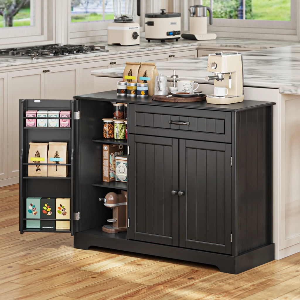 Coffee Bar. Lofka 42 Kitchen Storage Cabinet. Sideboard Buffet Cabinet with 8 Shelves. 1 Drawer