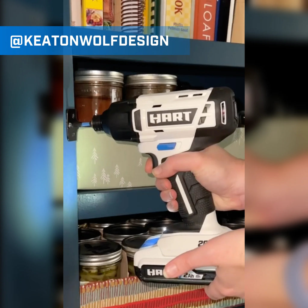 HART 20-Volt Cordless 1/4 Hex Chuck Impact Driver Kit. (2) 1.5Ah Lithium-Ion Batteries. Gen 2