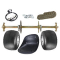 32in Rear Axle Kit with 5 Wheels. 11x7.10-5 Tires. 428 41T Sprocket & Brake Caliper Master Cylinder. 3 Stud Hubs. Go Cart Seat for Racing Go Kart. ATV Quad Buggy & Drift Trike. Karting