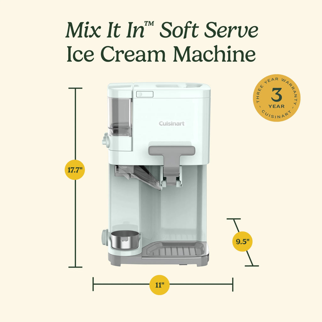 Cuisinart Soft Serve Ice Cream Machine- Mix It In Ice Cream Maker. Mint Green