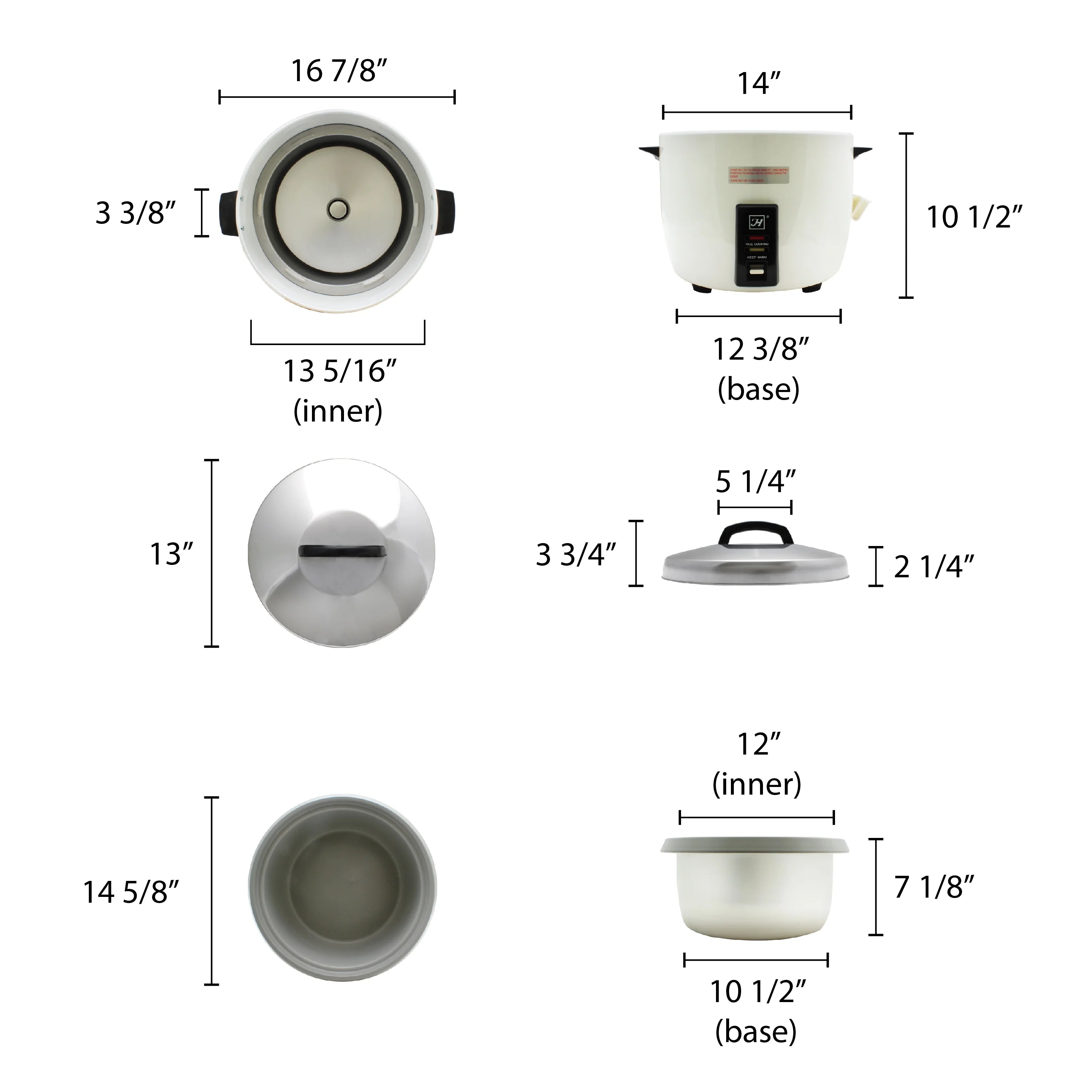 Excellante 30 cup/ 60 bowls rice cooker and warmer. non-stick inner pot. commercial grade. comes in each