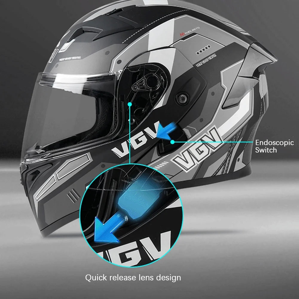 Bluetooth Modular Motorcycle Helmets for Adults Motorbike DOT Approved. Full Face Flip up Anti-Fog Helmet Built-in Dual Speaker with Microphone for Men and Women