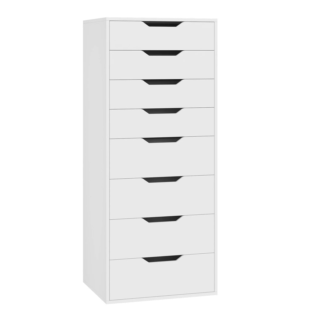 Homfa Vertical 8 Drawer Dresser. 44.5����H Modern Drawers Dresser for Bedroom Living Room. White