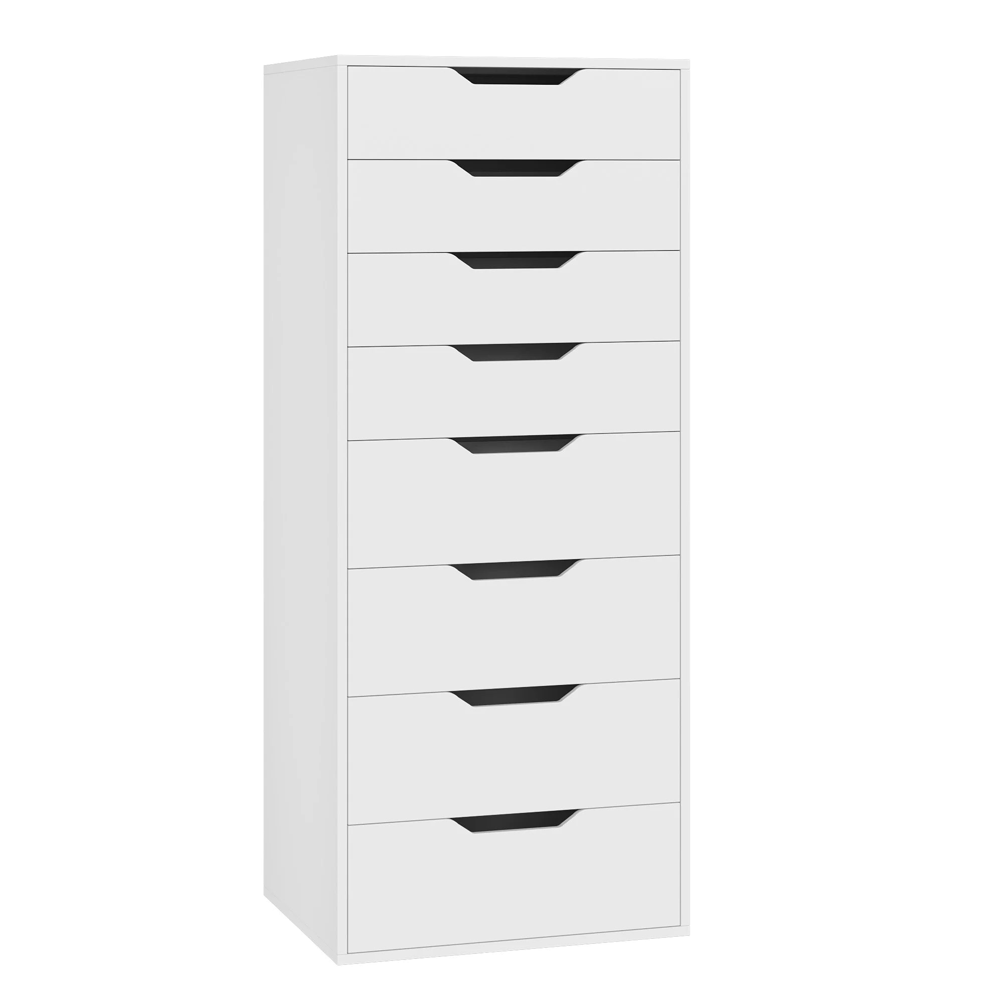 Homfa Vertical 8 Drawer Dresser. 44.5����H Modern Drawers Dresser for Bedroom Living Room. White