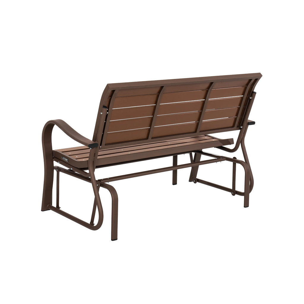 Lifetime Outdoor Glider Bench. Faux Wood. Brown 60290