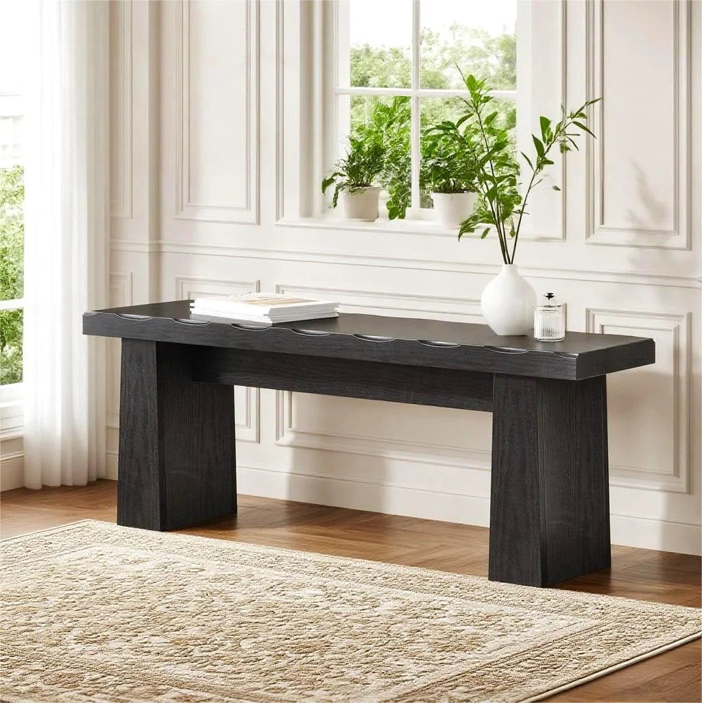 Fnova 48 Wooden Two - Person Backless Entryway Bench with Under - Bench Storage for Outdoor Garden. Living Room. Bedroom. Dining Room. Hallway