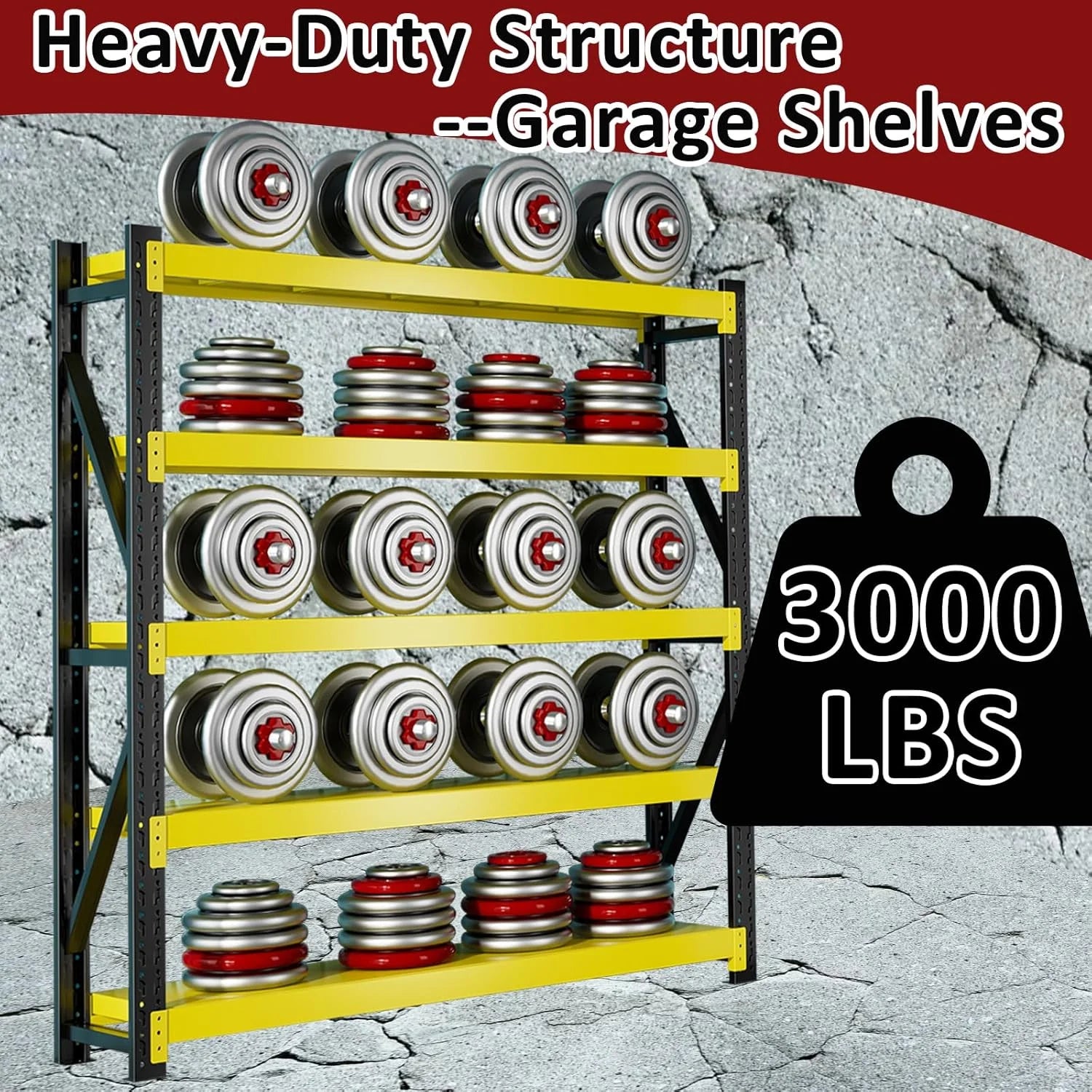 3000LBS Heavy-Duty Garage Shelving. 31.5 W Metal Shelves. 4-Tier Adjustable Garage Shelving Units. Storage Racks for Warehouse. Workshop